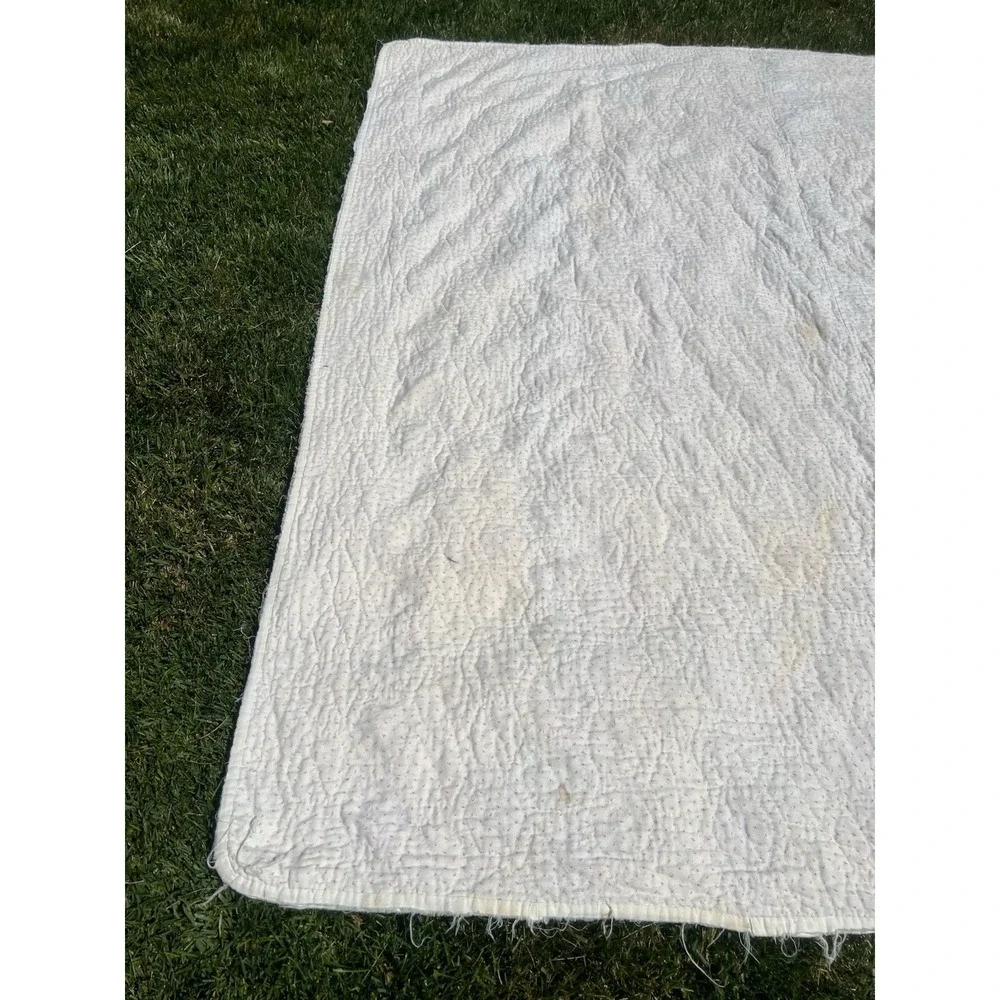 Vintage Hexagon Grandmother's Flower Garden Quilt Hand Made 79